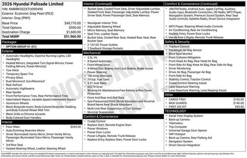 2026 Hyundai PALISADE Limited