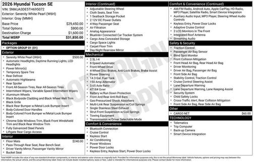 2026 Hyundai TUCSON SE