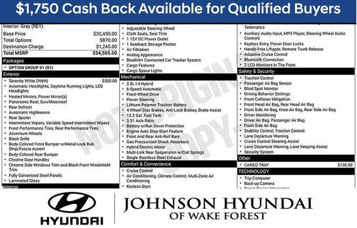 White 2026 Hyundai SONATA Hybrid SEL