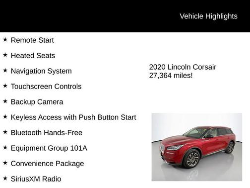 2020 Lincoln Corsair Standard