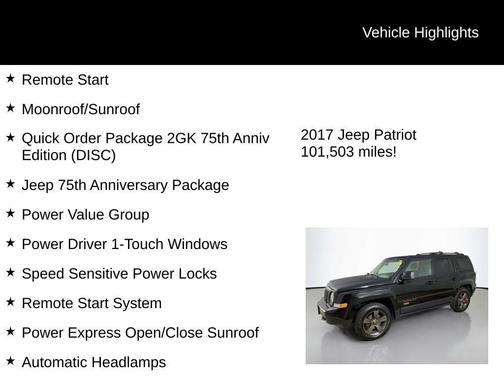 2017 Jeep Patriot 75th Anniversary Edition 4x4