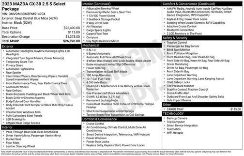 2023 Mazda CX-30 2.5 S Select Package