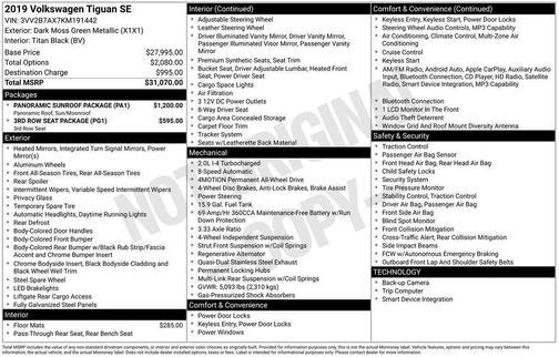 2019 Volkswagen Tiguan 2.0T SE 4MOTION