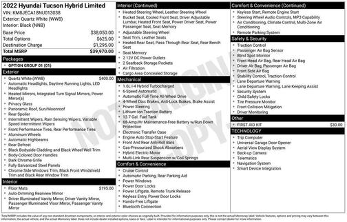 2022 Hyundai TUCSON Hybrid Limited