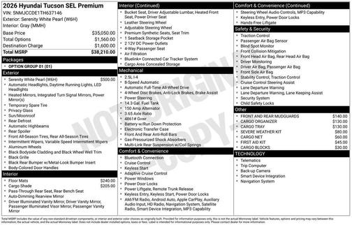 2026 Hyundai TUCSON SEL Premium