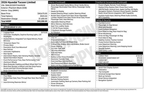 2026 Hyundai TUCSON Limited