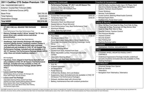 2011 Cadillac CTS Premium