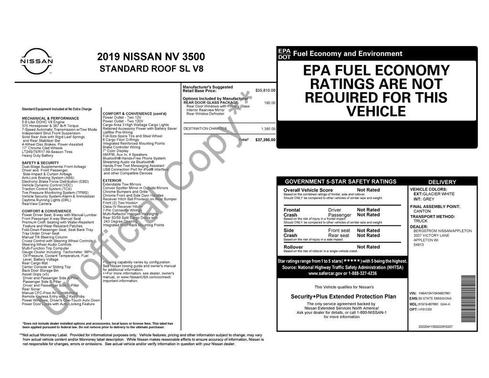2019 Nissan NV Cargo NV3500 HD S V8