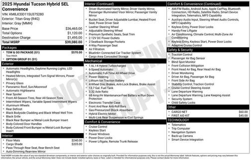 2025 Hyundai TUCSON Hybrid SEL Convenience
