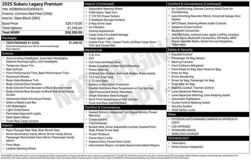 2025 Subaru Legacy Premium