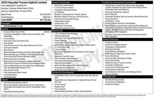 2025 Hyundai TUCSON Hybrid Limited