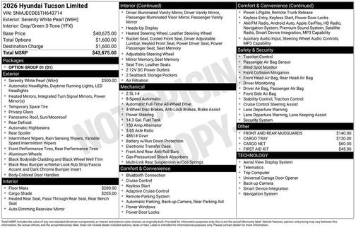 2026 Hyundai TUCSON Limited