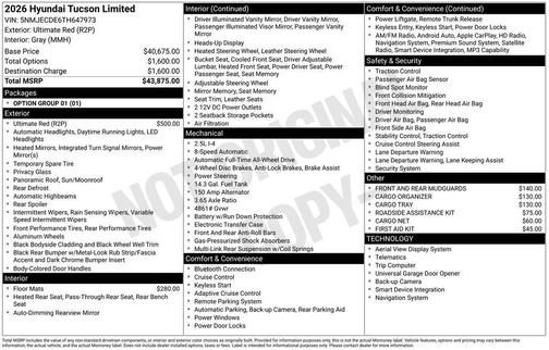 2026 Hyundai TUCSON Limited