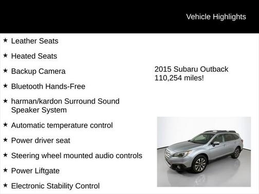 2015 Subaru Outback 2.5i Limited