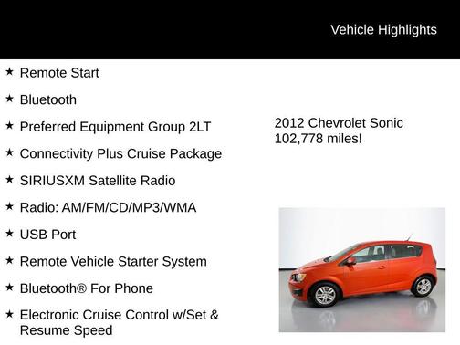 2012 Chevrolet Sonic 2LT
