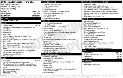 2026 Hyundai TUCSON Hybrid SEL