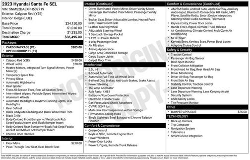 2023 Hyundai SANTA FE SEL 2.4