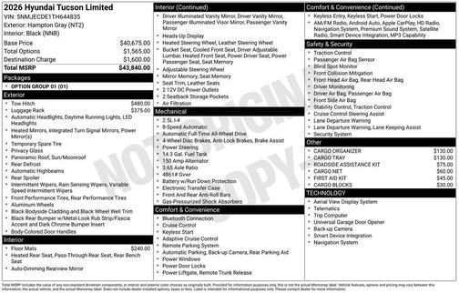 2026 Hyundai TUCSON Limited