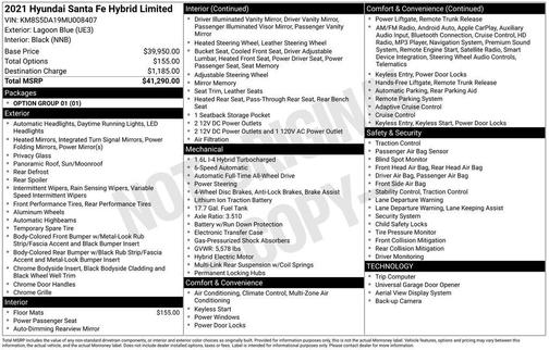 2021 Hyundai SANTA FE Limited