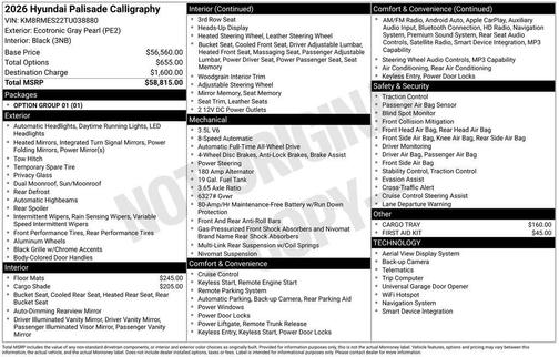 2026 Hyundai PALISADE Calligraphy