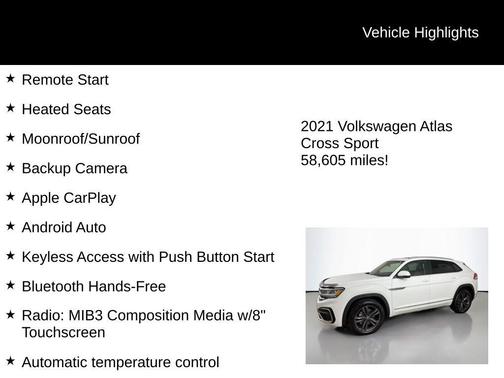 2021 Volkswagen Atlas Cross Sport 3.6L V6 SE w/Technology R-Line