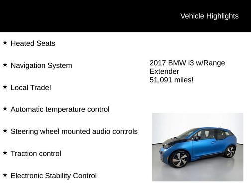 2017 BMW i3 94 Ah w/Range Extender