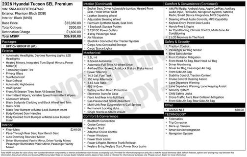 2026 Hyundai TUCSON SEL Premium