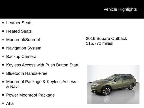 2016 Subaru Outback 2.5i Limited
