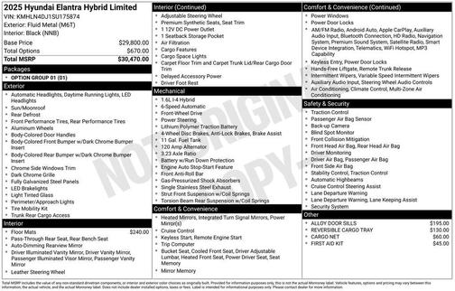 2025 Hyundai ELANTRA HEV Limited