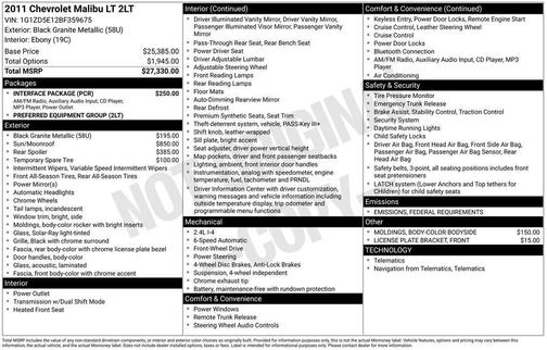 2011 Chevrolet Malibu 2LT