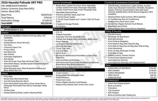 2026 Hyundai PALISADE XRT Pro