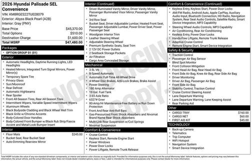 2026 Hyundai PALISADE SEL