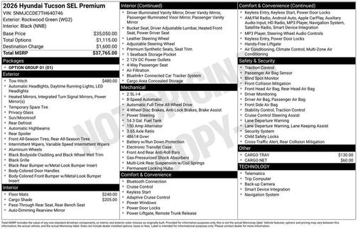2026 Hyundai TUCSON SEL Premium