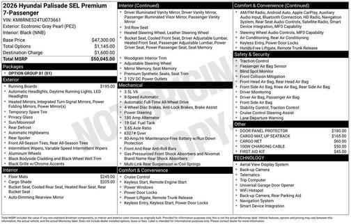 2026 Hyundai PALISADE SEL Premium