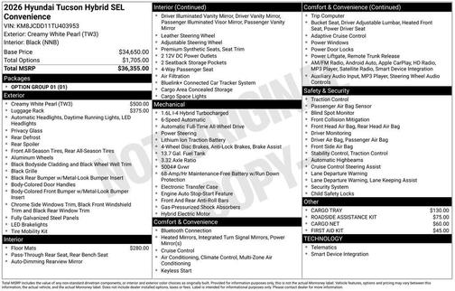 2026 Hyundai TUCSON Hybrid SEL Convenience
