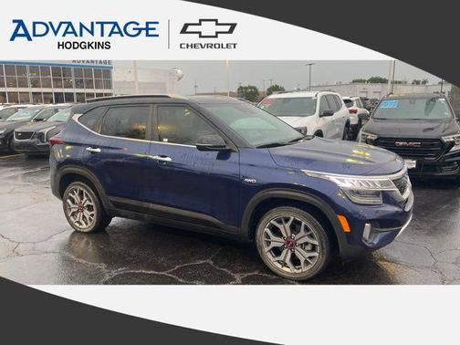 Dark Ocean Blue/Black Roof 2021 Kia Seltos SX Turbo