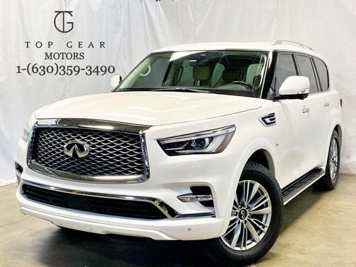 Moonstone White 2019 INFINITI QX80 Luxe