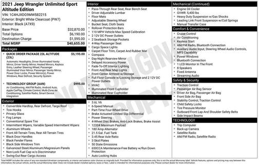 Bright White Clearcoat 2021 Jeep Wrangler Unlimited Sport Altitude