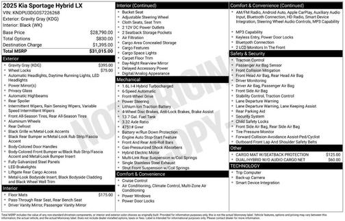 2025 Kia Sportage Hybrid LX