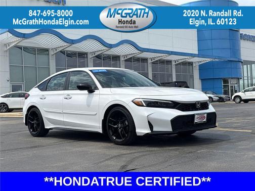 Platinum White Pearl 2025 Honda Civic Sport