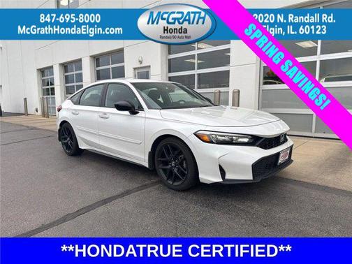 Platinum White Pearl 2025 Honda Civic Sport