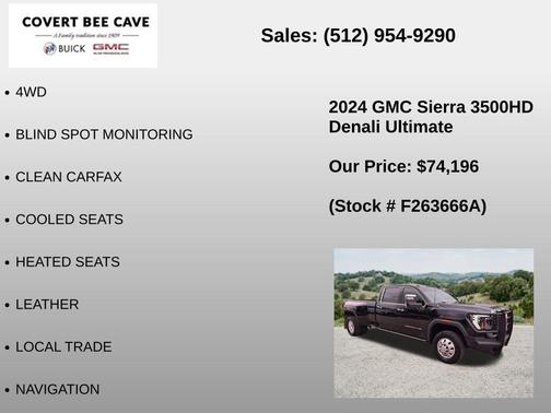 Onyx Black 2024 GMC Sierra 3500 Denali