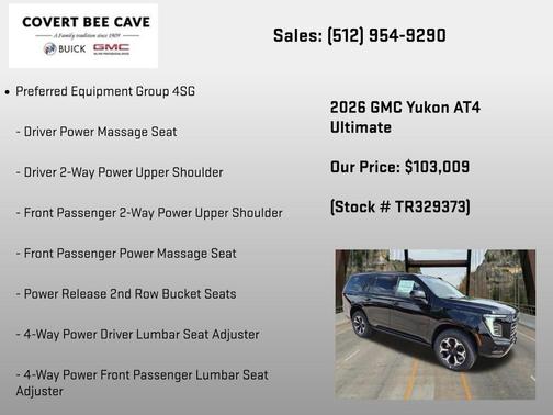Onyx Black 2026 GMC Yukon 4WD AT4 Ultimate