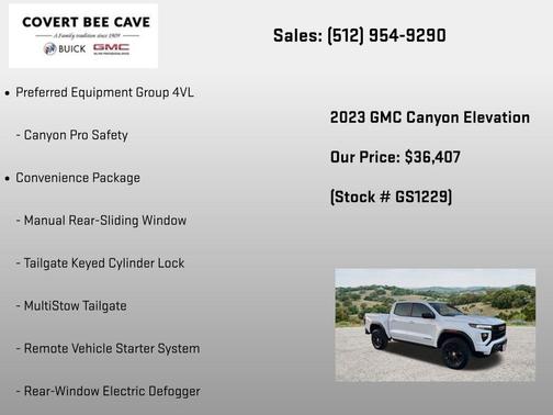 Summit White 2023 GMC Canyon Elevation