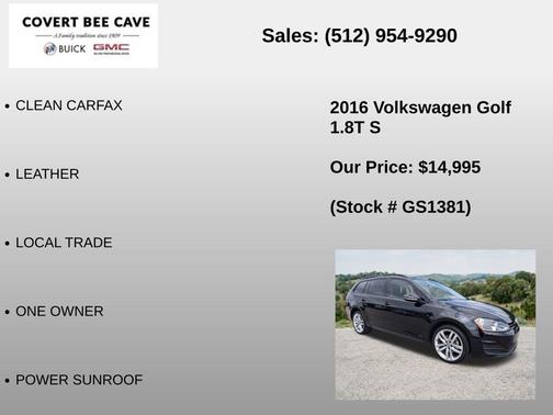 Black 2016 Volkswagen Golf SportWagen TSI S 4-Door
