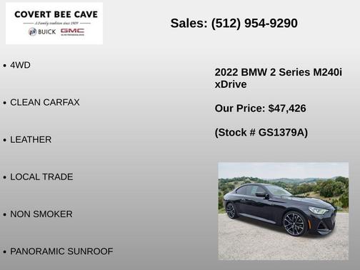 Black Sapphire Metallic 2022 BMW M240 i xDrive