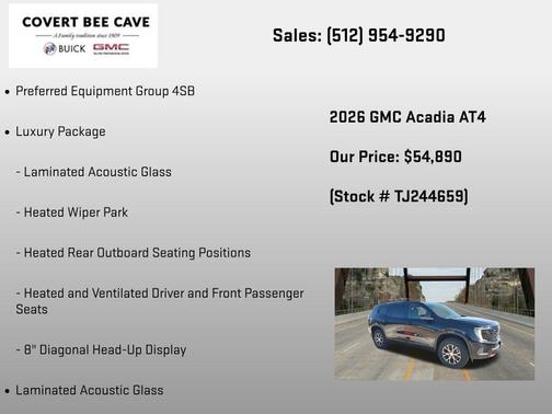 Ebony Twilight Metallic 2026 GMC Acadia AT4 AWD