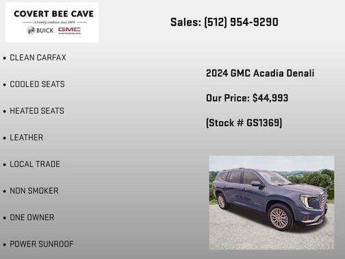 Downpour Metallic 2024 GMC Acadia Denali