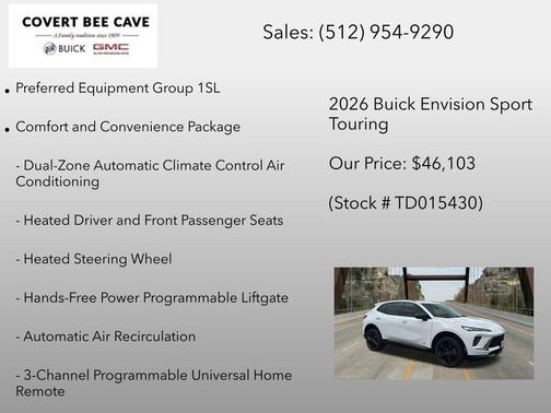 Summit White 2026 Buick Envision Sport Touring AWD