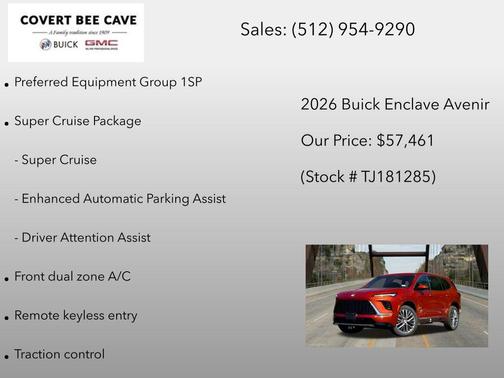 cherry red tintcoat 2026 Buick Enclave Avenir
